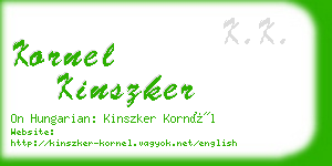kornel kinszker business card